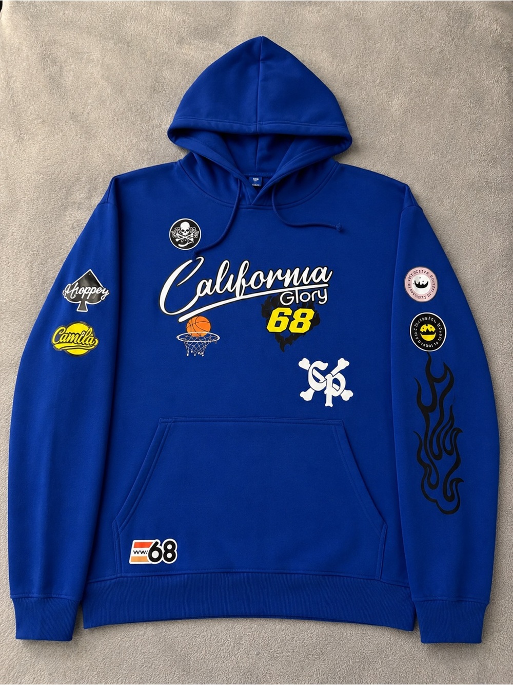 California Glory 68 Blue Graphic Men's Hoodie Sweater